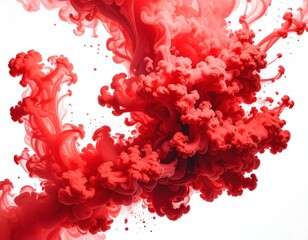 Abstract red ink swirling