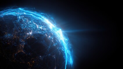 Abstract digital globe, network connections