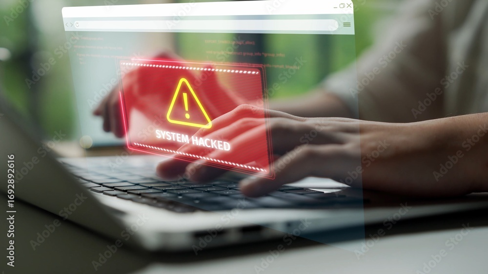 Poster cybersecurity defense and system protection from hackers, secure digital systems, cyberattack preven