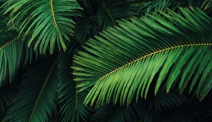 Fototapeta premium Close-up of lush tropical palm fronds