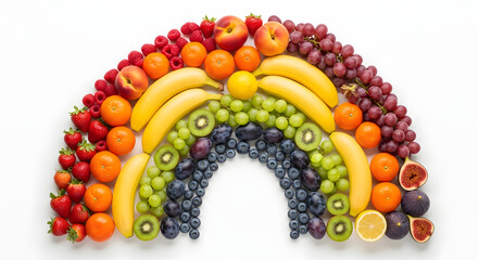 Vibrant Rainbow of Fresh Fruits A Colorful and Delicious Healthy Food Concept