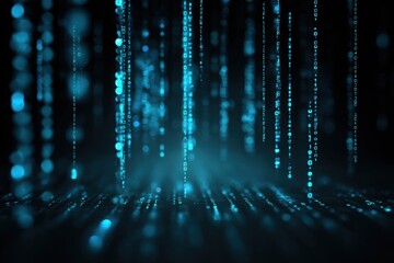 Abstract digital rain on a dark background