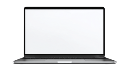 Laptop screen mockup template with editable display isolated on transparent background 