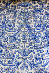 Caceres, Spain, Old blue and white Spanish tiles, Azulejos.