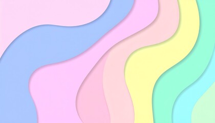 Pastel paper layered abstract waves