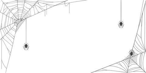 Spider web Halloween frame, dividers. vector eps