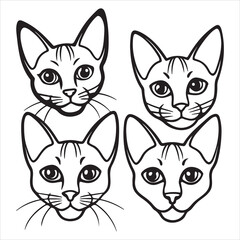 An Elegant and Sleek Siamese Cat, a Beautiful Purebred Feline with a Distinctive Colorpoint Coat and Striking Blue Almond-Shaped Eyes