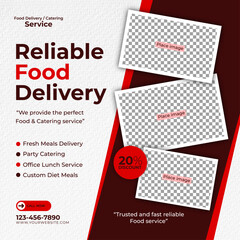 Food Delivery and Catering Service Social Media Post.