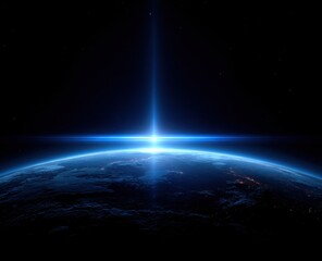 Fototapeta premium Earth from space, vibrant sunrise