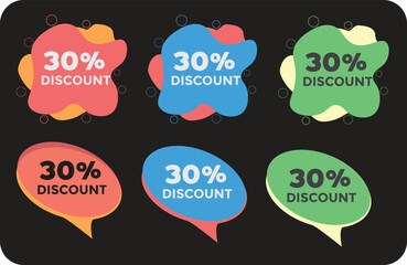 limited special discount offer different style set. 30%, discount, offer. New update, special offer, speech bubble banners, discount tags design template, special deal, vector illustration