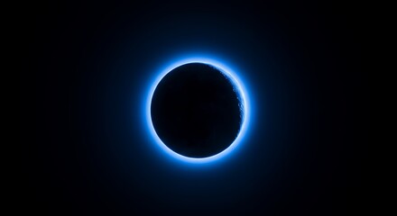 Dark circle with blue rim