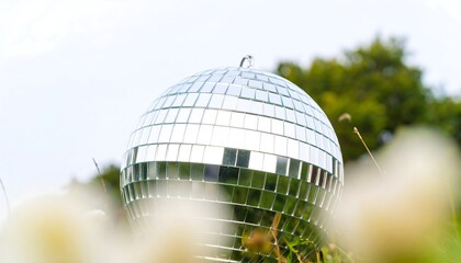 Shiny disco ball outdoors