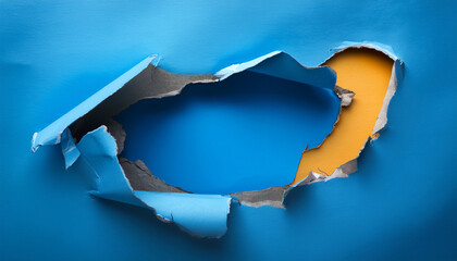 Torn Paper Revealing A Vibrant Blue Background Perfect For Creative Designs