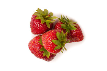 Fresh group of berries isolated on a white background.