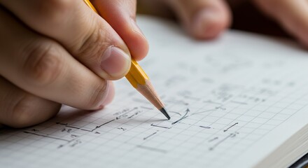 Hand writing in notebook