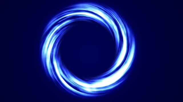 Vivid swirling blue energy ring glowing