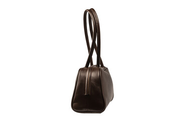 Bowling browm leather bag isolated on a white background.