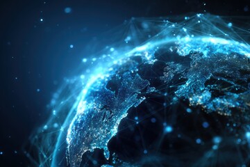 A digitally enhanced globe, illuminated by glowing networks