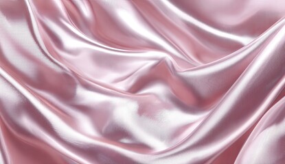 Obraz premium Soft, flowing, light pink satin fabric drapes in elegant folds