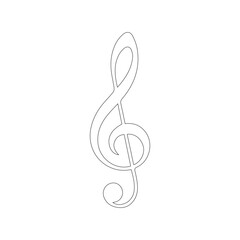 Fototapeta premium Treble Clef Line Art Vector | Musical Note Symbol Design