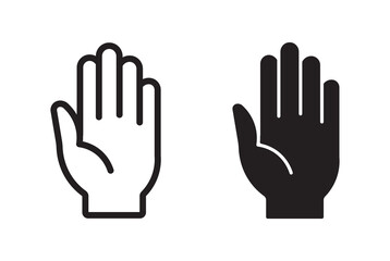 Human hand  icon set, Hand stop icon set vector illustration