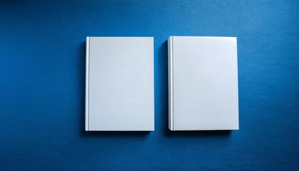 Mockup For The Presentation Of The E Book White Realistic Clean Of A4 And A5 Catalog On A Blue History
