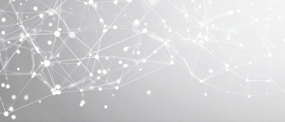 Abstract network of points and lines on a light gray background.  Network design