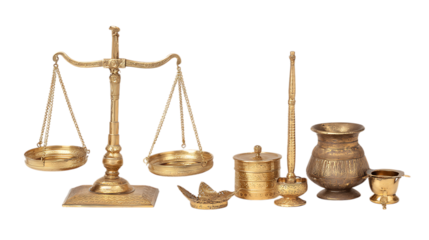 Golden weight balance scale