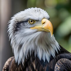 Close-up of a majestic Bald Eagle's head and neck
