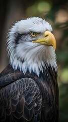 Close-up of a majestic Bald Eagle's head and neck