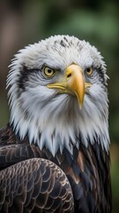 Close-up of a majestic Bald Eagle's head and neck