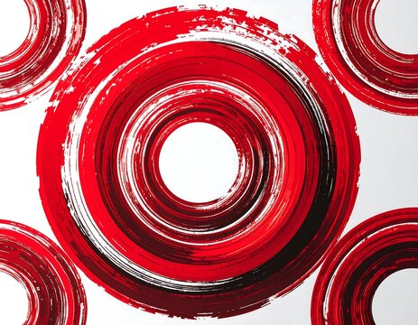 Abstract red circles on white background