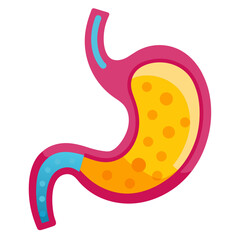 Obraz premium Vibrant, colorful illustration of a human stomach, perfect for medical, educational, or health-related projects, ideal for digestive system, anatomy, and healthcare visuals