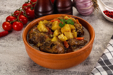 Gourmet Oxtail beef soup with vegetables