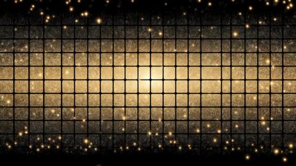Background of black and gold metallic mesh with light rays and sparkles. Luxurious texture for design, advertising and festive banners. - Powered by Adobe