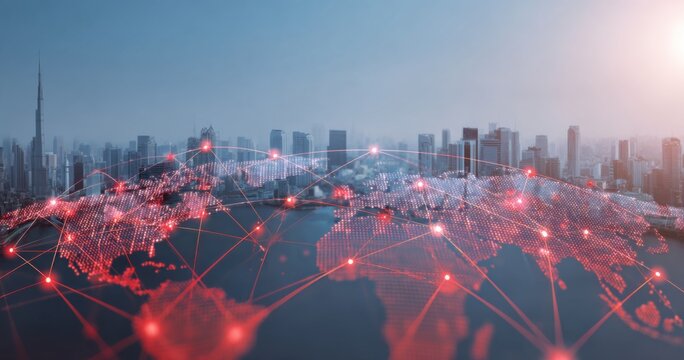 Global network connecting world cities - Powered by Adobe