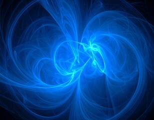Abstract swirling blue fractal design