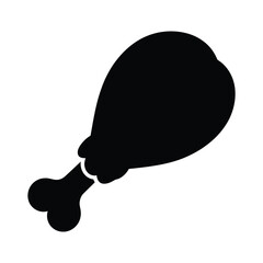 Black silhouette icon of a fried chicken leg