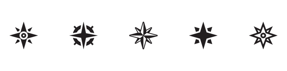 Compass icon set. Wind rose. Navigational compass icons set. Vector Illustration. EPS 10 © Jeremy_Show