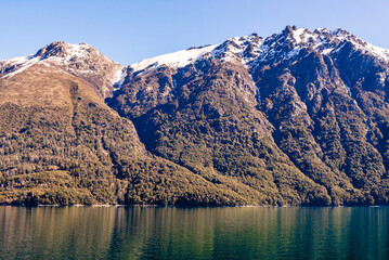 Obraz premium Sailing Lake Nahuel Huapi, Puerto Blest, Puerto Panuelo, Bariloche, Rio Negro Province, Argentina