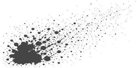 Black and white grunge background with ink splat and paint stains