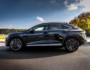 elegant black car detail showcasing sleek design and modern features