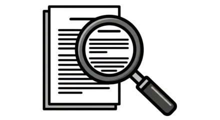 Magnifying glass over data graph exploring trends and details in business analytics