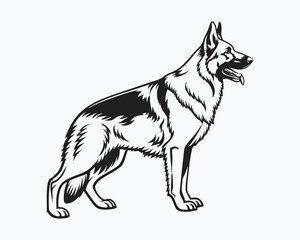 German Shepherd standing Design Svg