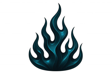 Stylized blue metallic flames rising with transparent background, ideal for designs related to energy, power, or fantasy themes