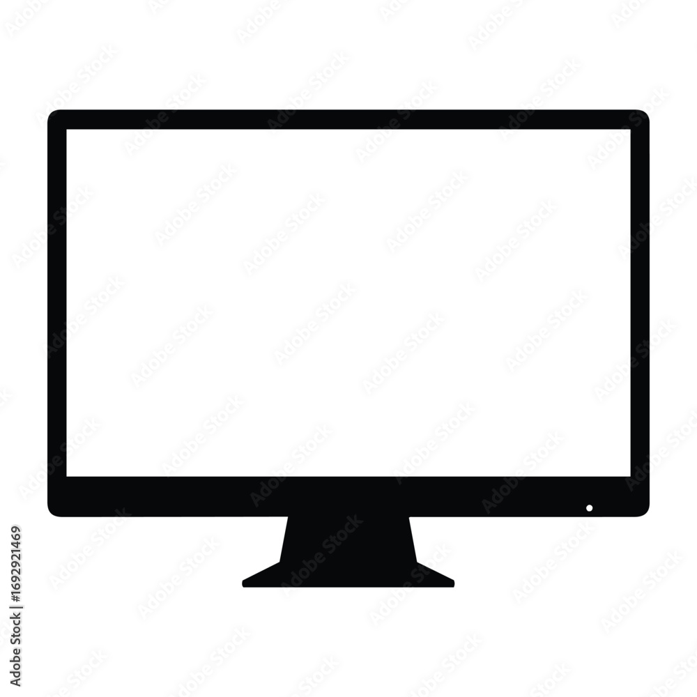 Fototapete modern computer monitor displaying blank white screen for digital content and technology concepts