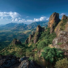 Mountain vista with valley