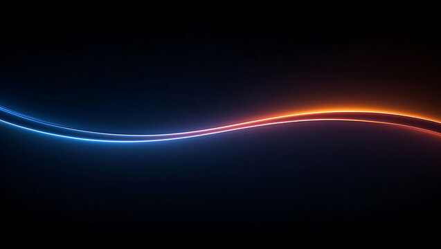 Abstract Neon Light Wave on Dark Background Modern Design Element Graphic Art Futuristic Glowing Line Energy Flow Concept