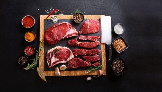 beef cuts chart concept assorted beef cuts with dish suggestions
