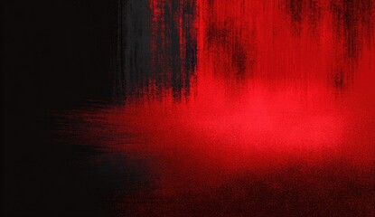 Abstract painting with dark red and black brushstrokes